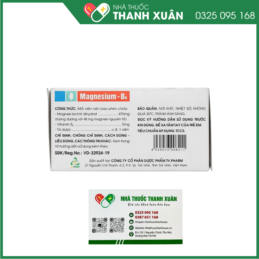 Magnesium - B6 TV.Pharm làm giảm các triệu chứng thiếu hụt magnesi